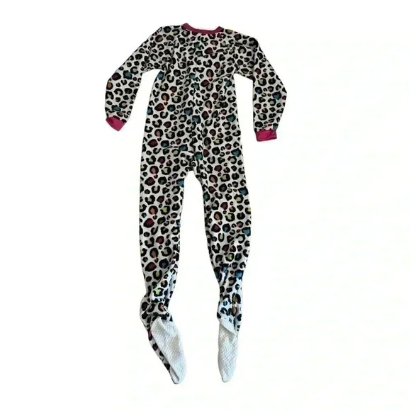 Beverly Hills Princess Neon LEOPARD Sleeper One-Piece PJ's Girls SZ 10 #2061 - Picture 5 of 10
